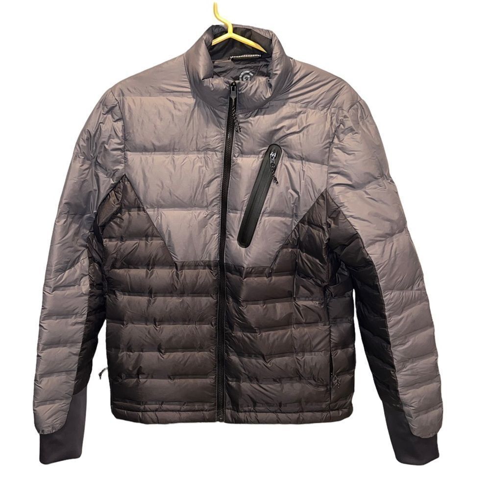Champion two tone grey mid weight full zip puffer jacket women's‎ size small